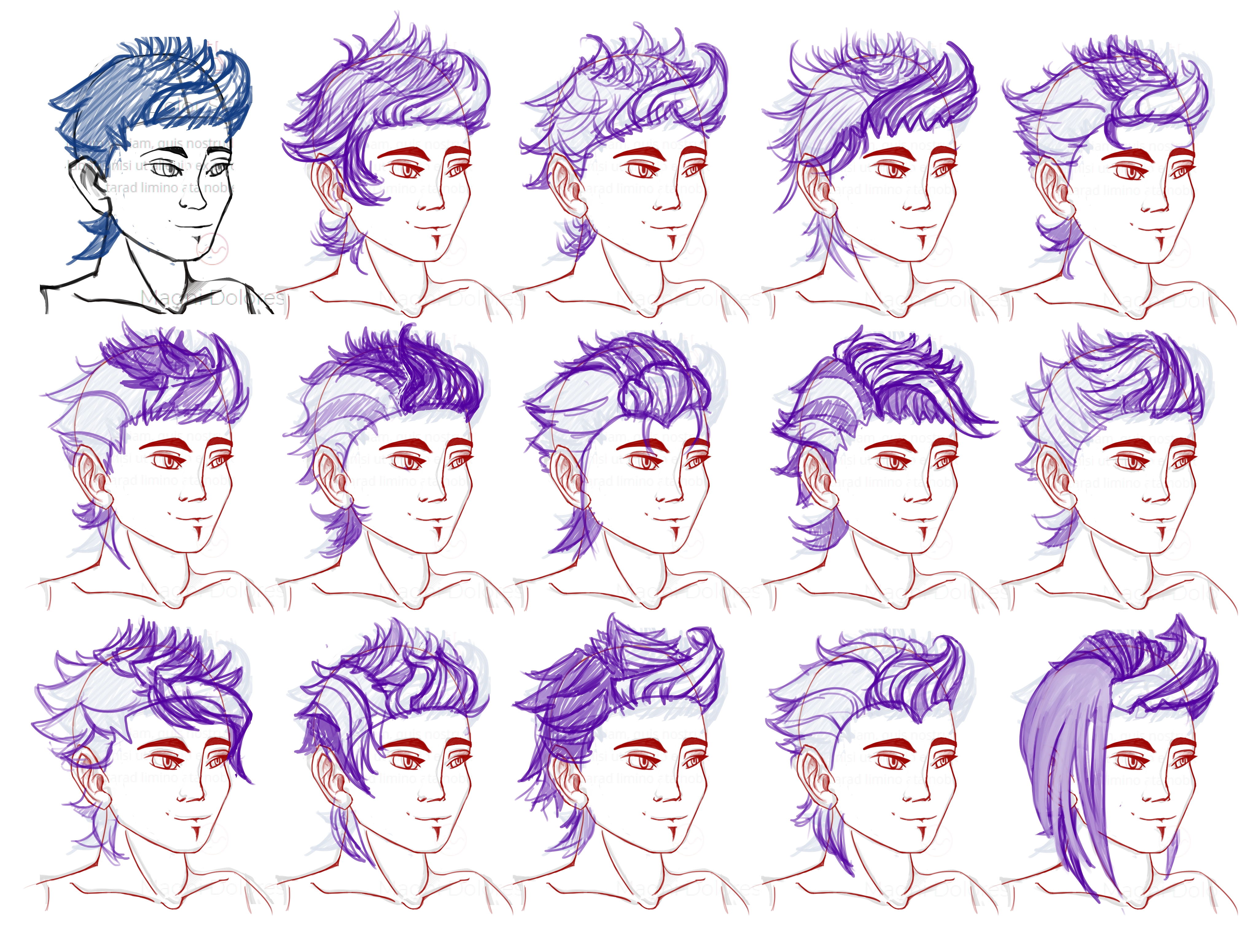 Hairstyles Drawing Reference Male - Skushi